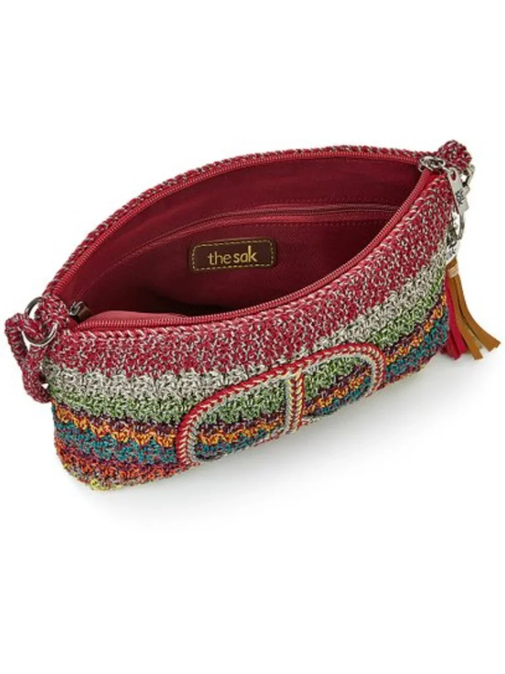 The Sak Peace Sign Crossbody Crochet Bag Purse NEW - Picture 5 of 7